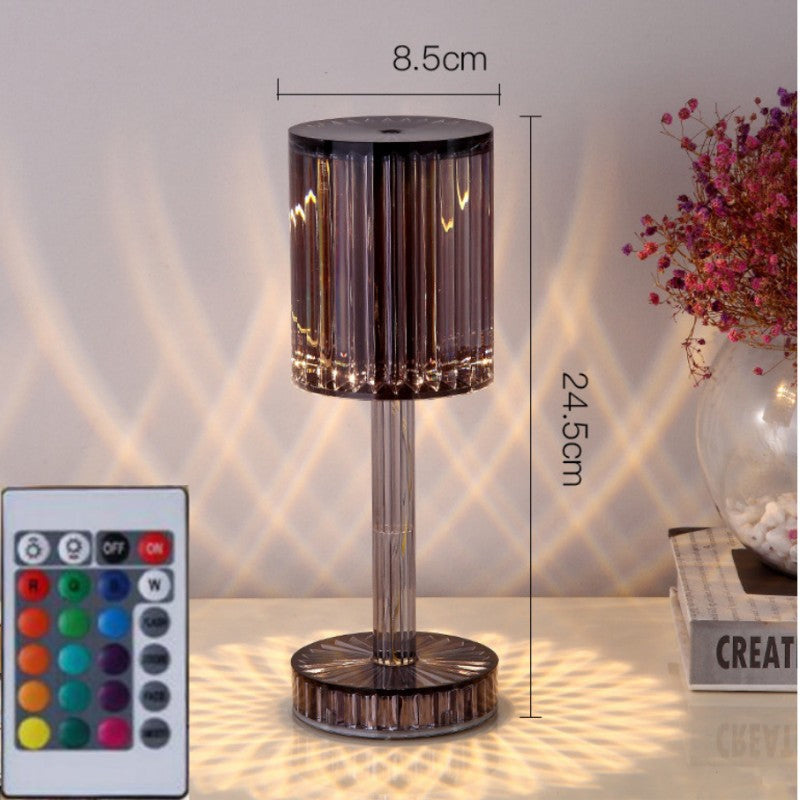 Crystal Table Lamp With Diamond Warm Led