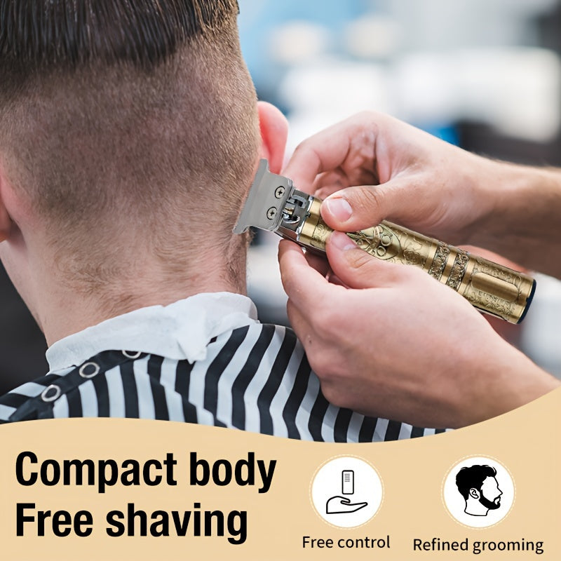 Electric Cordless Hair Clipper & Beard Trimmer for Men – LCD Screen & USB Rechargeable T-Blade Grooming Kit