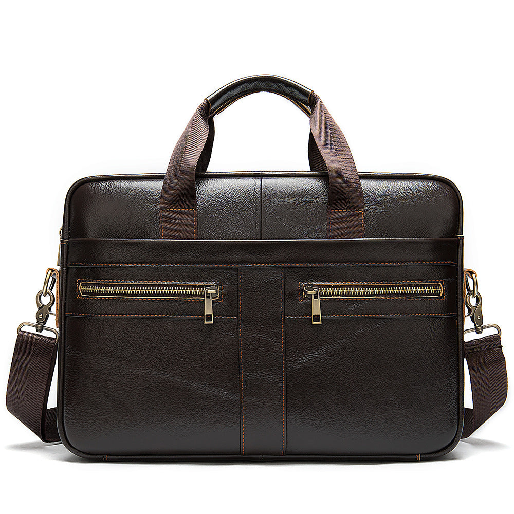 First Layer Cowhide Leather Briefcase