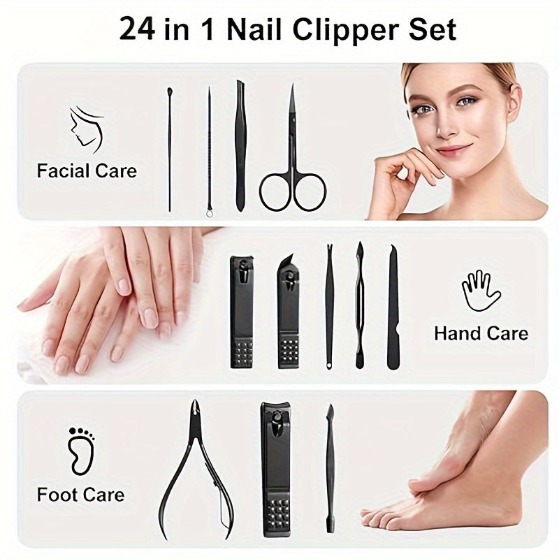 Nail Clippers Manicure Tool Set With Portable Travel Case