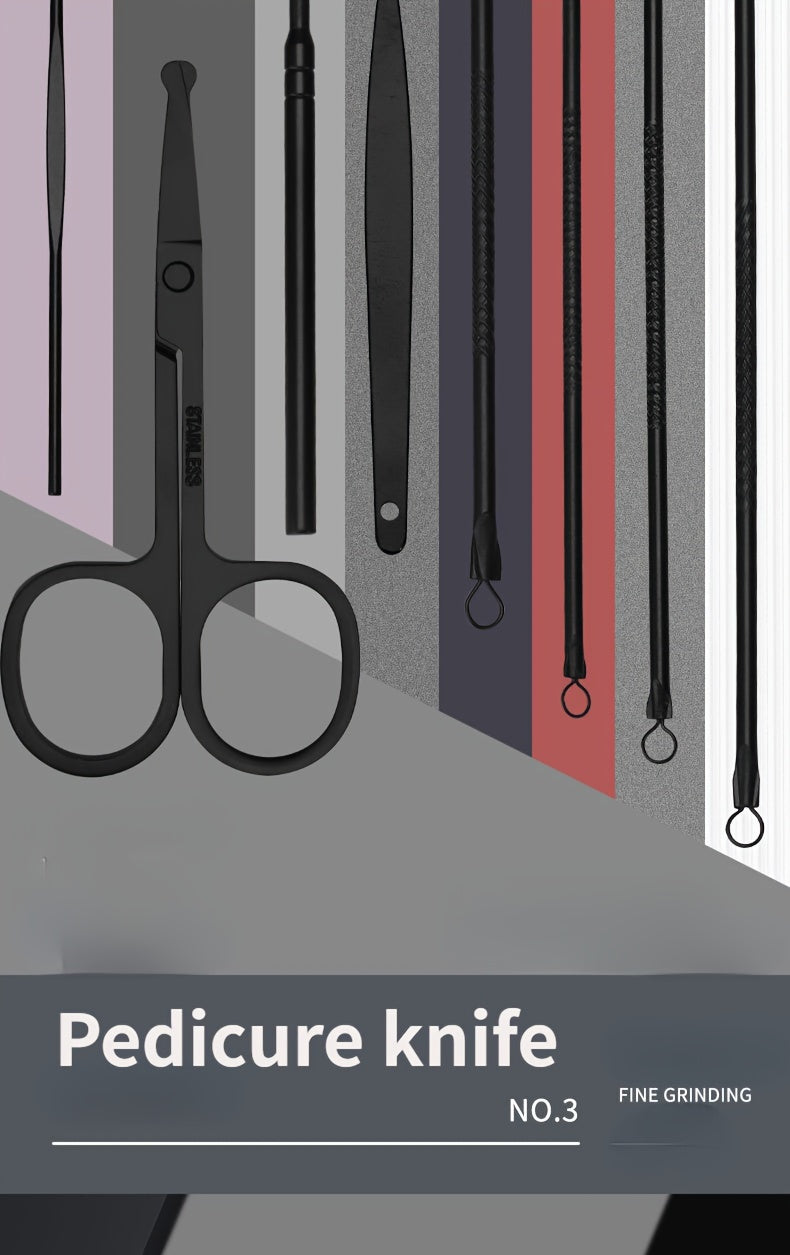 Nail Clippers Manicure Tool Set With Portable Travel Case