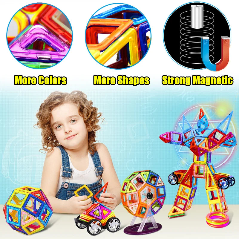 Magnetic Big Size Building Blocks – Creative & Educational Toy for Kids