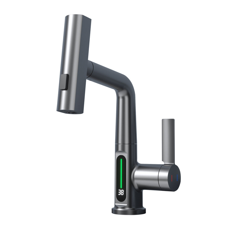 Intelligent Digital Display and Pull-out Basin Faucet