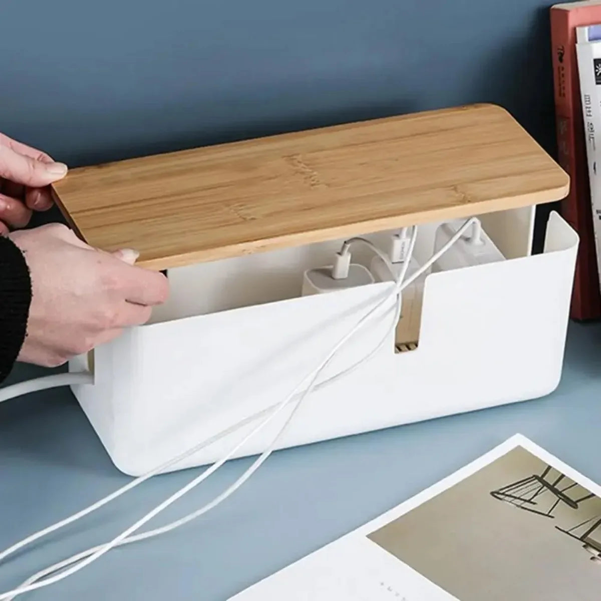 Wooden Cable Storage Box