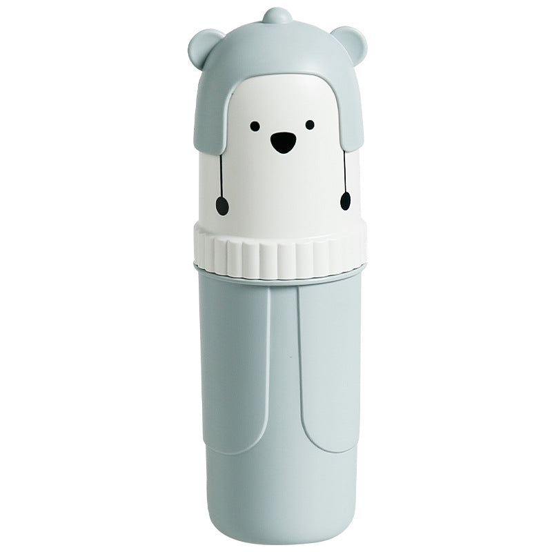 Cute Portable Toothbrush Holder Box With Mouthwash Cup