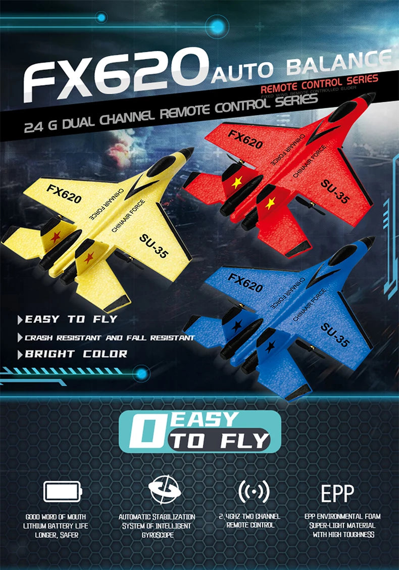 RC Foam Aircraft SU-35 – High-Performance Remote Control Fighter Plane Best Toy For Children