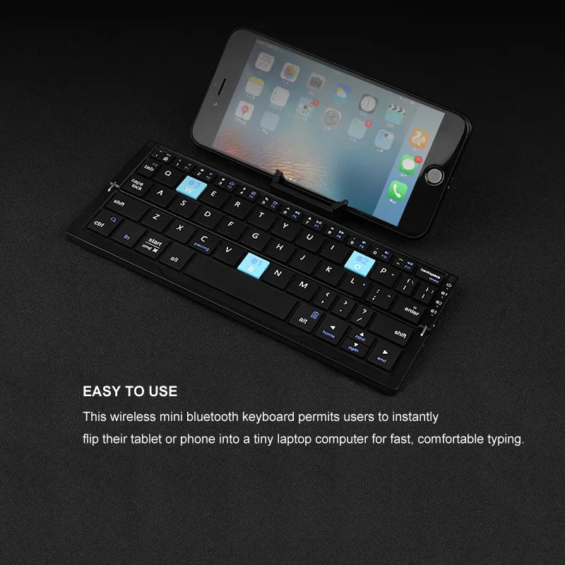 Mini Foldable Wireless Keyboard With Stand For Phone