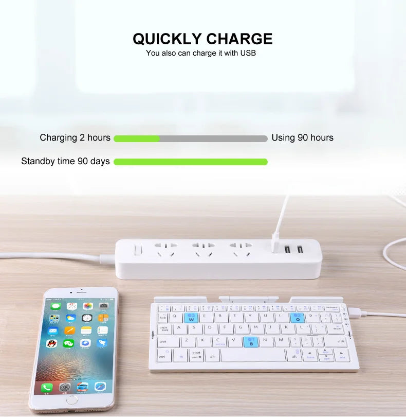 Mini Foldable Wireless Keyboard With Stand For Phone