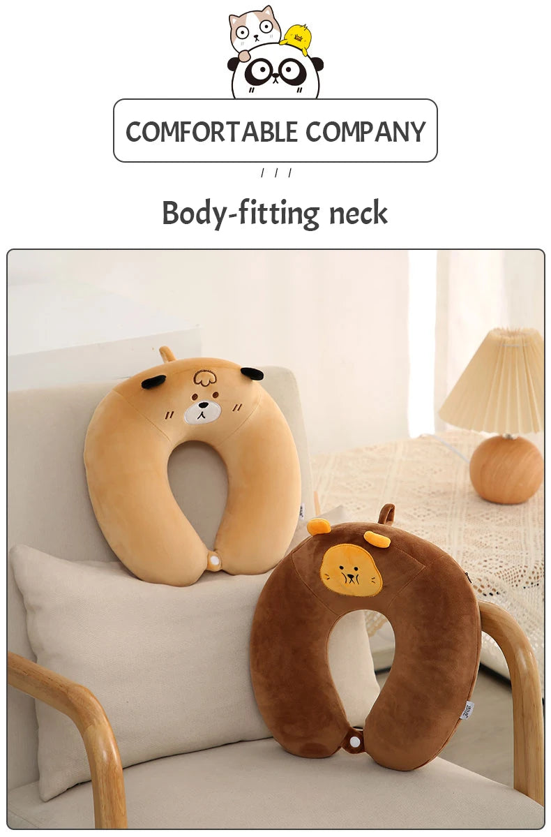 Cute Animal Memory Foam Travel Neck Pillow