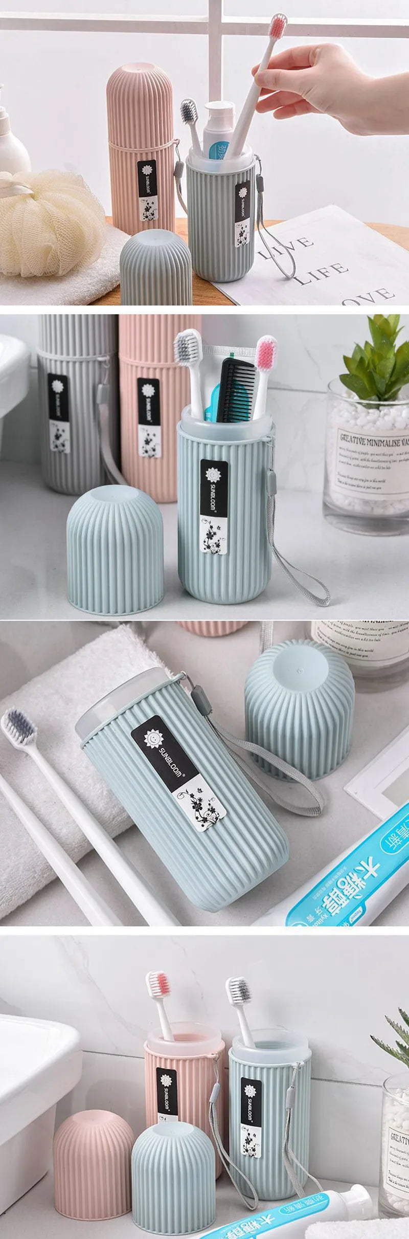 Portable Travel Toothbrush Toothpaste Holder