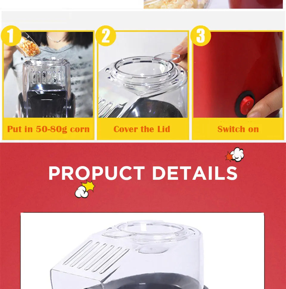 Oil-free Mini Popcorn Maker Machine