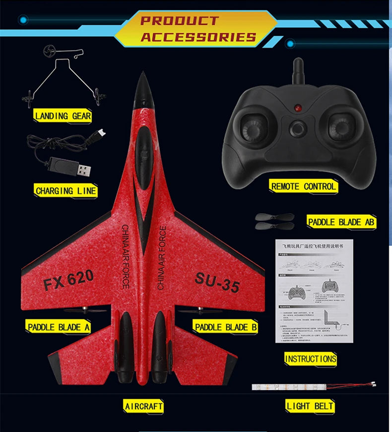 RC Foam Aircraft SU-35 – High-Performance Remote Control Fighter Plane Best Toy For Children