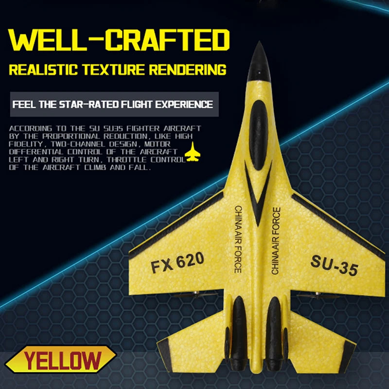 RC Foam Aircraft SU-35 – Durable, lightweight remote control fighter plane for kids and beginners.