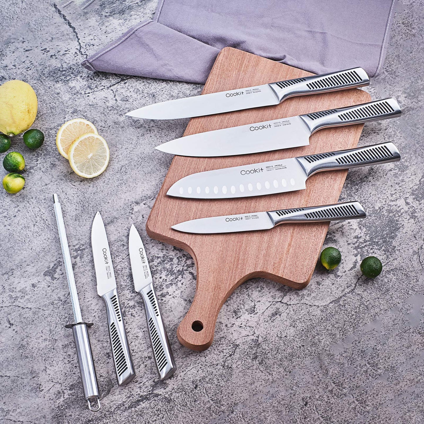 15 Piece Stainless Streel Chef Knife Sets with Block
