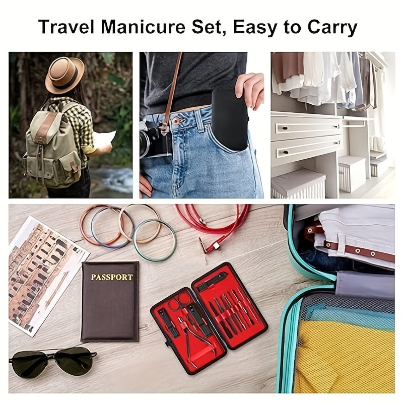 Nail Clippers Manicure Tool Set With Portable Travel Case