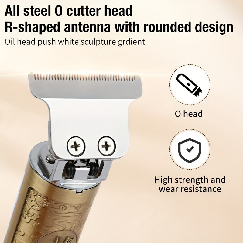 Electric Cordless Hair Clipper & Beard Trimmer for Men – LCD Screen & USB Rechargeable T-Blade Grooming Kit