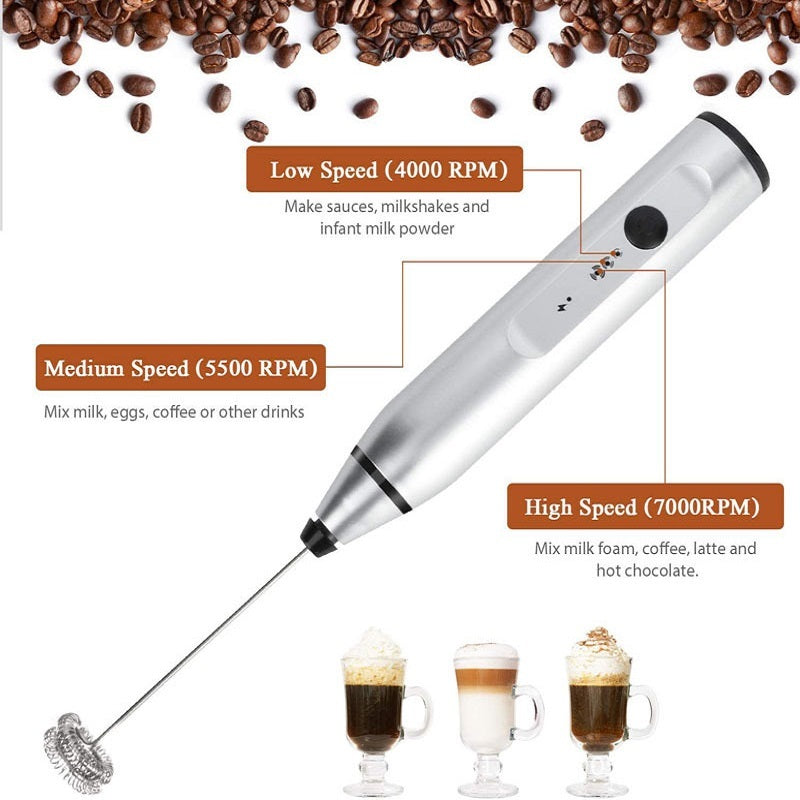 Milk Frother Electric Egg Beater Mixer For Coffee Drink Portable