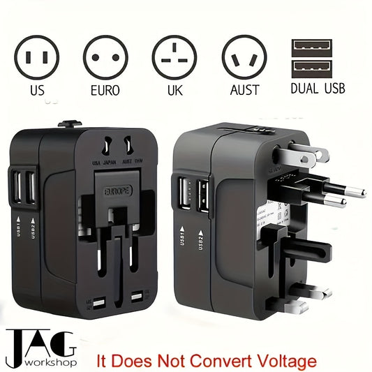 Universal Travel Adapter With Dual USB Ports