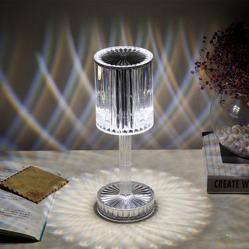 Crystal Table Lamp With Diamond Warm Led