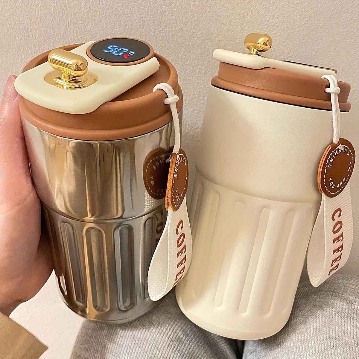 Premium Insulated Travel Mug with Temperature Display