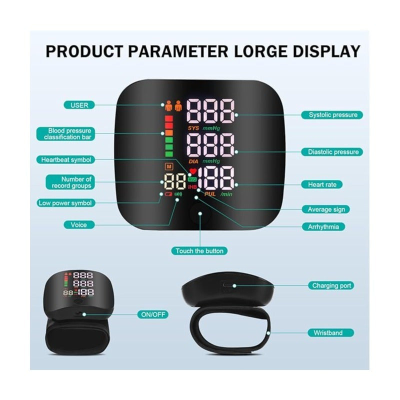 Automatic Wrist Blood Pressure Monitors with LCD Screen