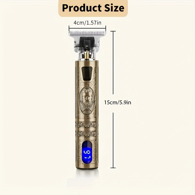 Electric Cordless Hair Clipper & Beard Trimmer for Men – LCD Screen & USB Rechargeable T-Blade Grooming Kit