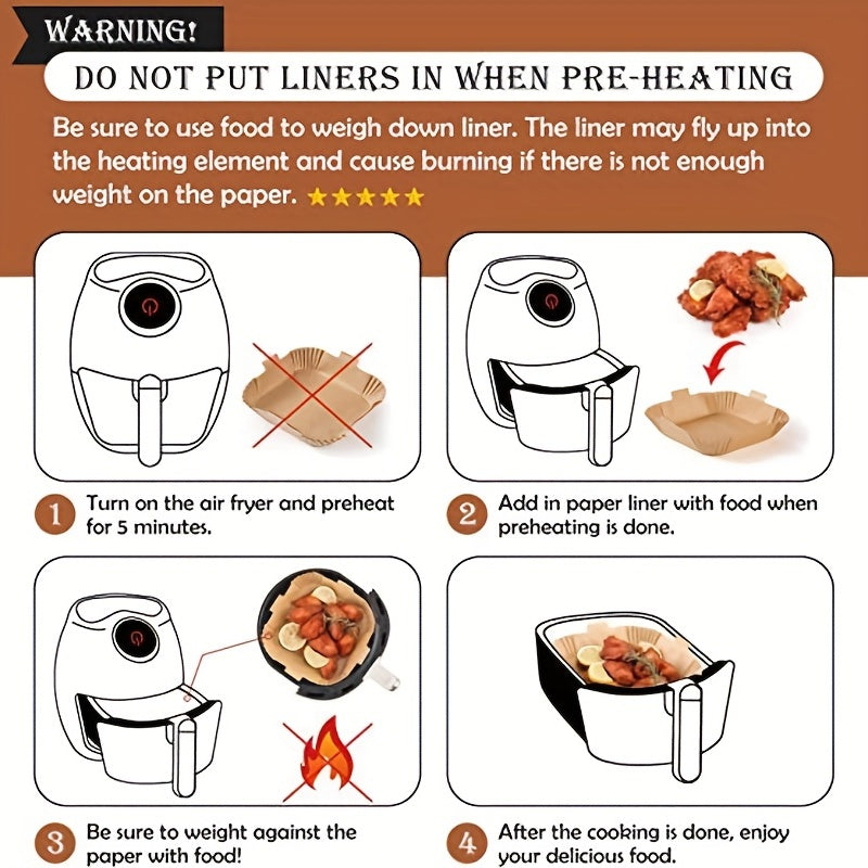 Disposable Non-Stick Parchment Paper Liners for Air Fryer