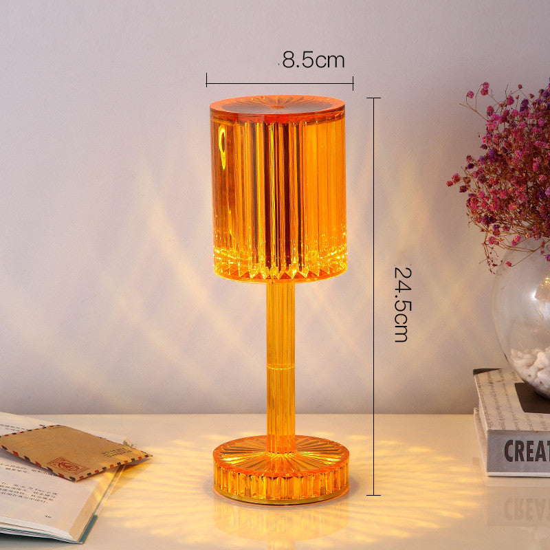 Crystal Table Lamp With Diamond Warm Led