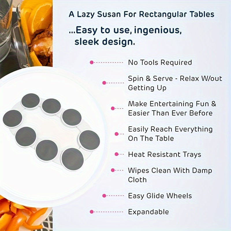 Lazy Susan Turntable Expandable 360 Rotation Heat Resistant Pantry Countertop