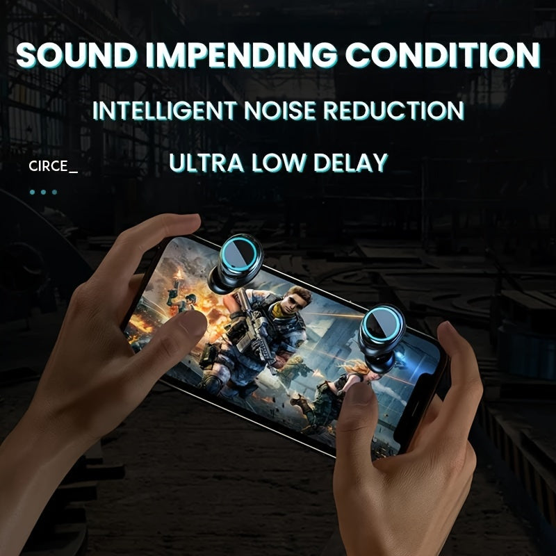 2024 Wireless Earphones with Touch Control and LED Display - Noise Cancellation for High-Quality Music and Gaming on Smartphones - Steampunk TWS Earbuds for Gaming, Meetings, and Sports