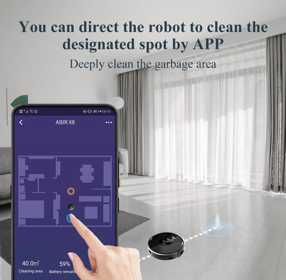 Robot Vacuum and Mop Cleaner with Laser Lidar 6500PA Suction