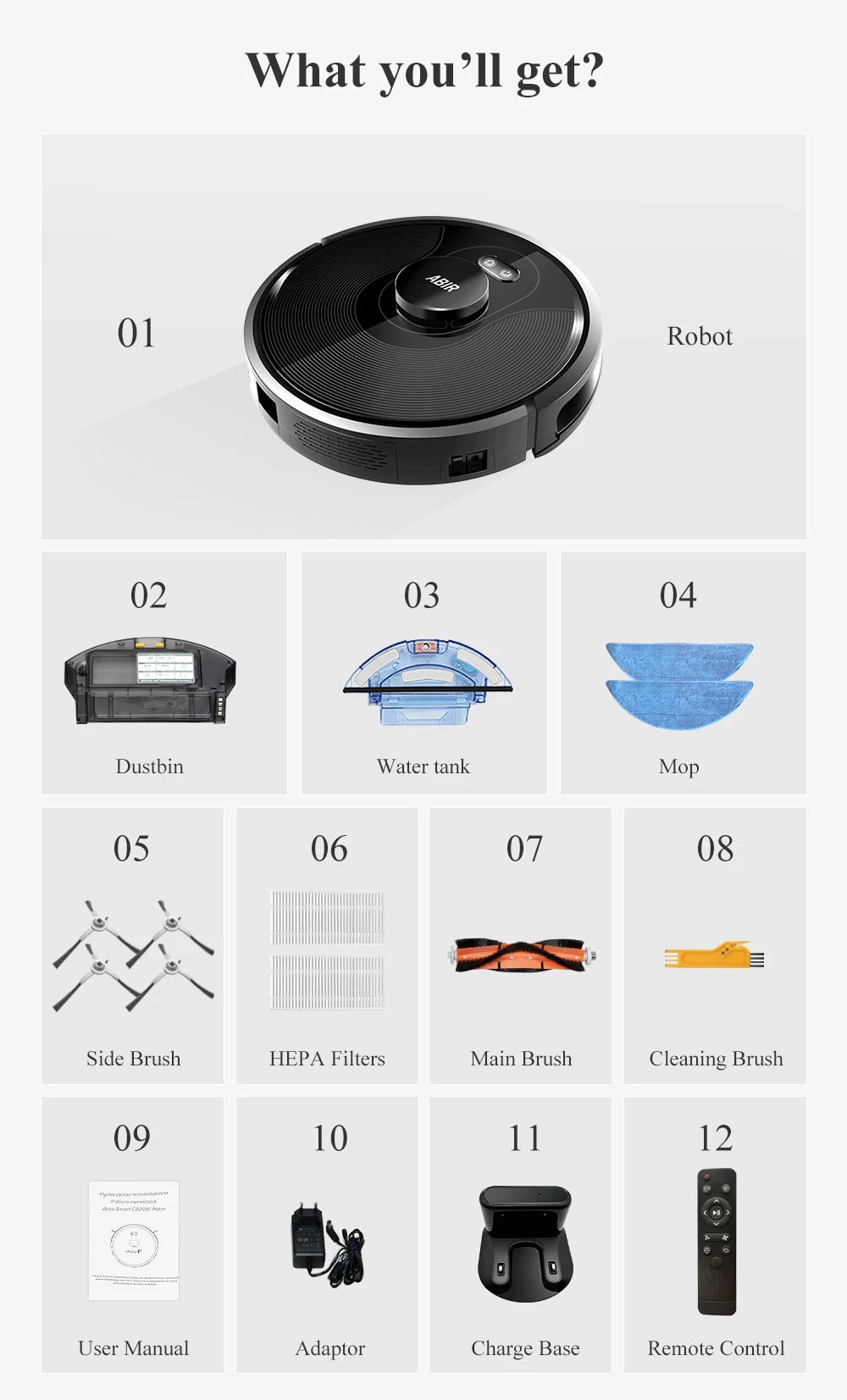 Robot Vacuum and Mop Cleaner with Laser Lidar 6500PA Suction