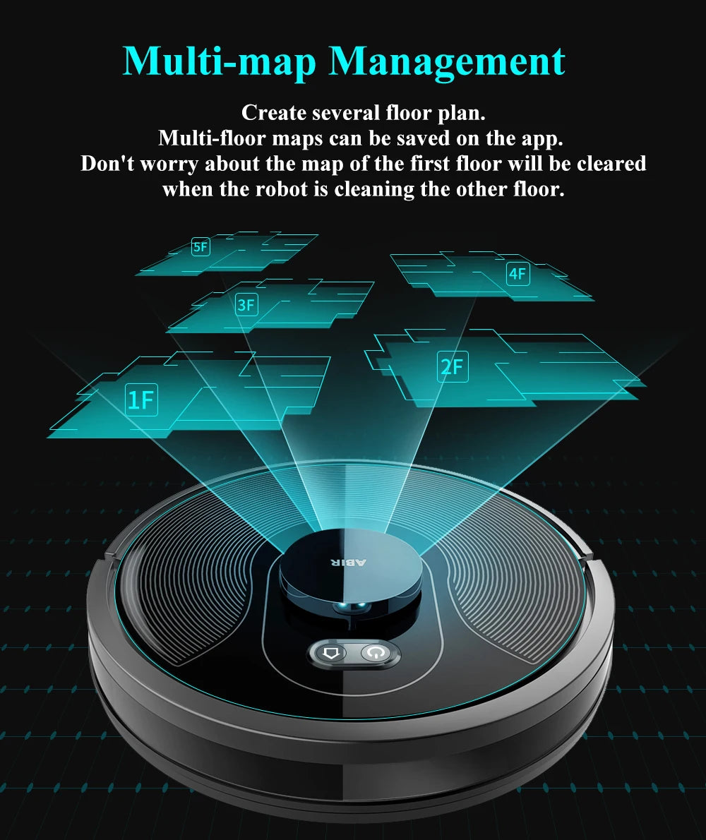 Robot Vacuum and Mop Cleaner with Laser Lidar 6500PA Suction