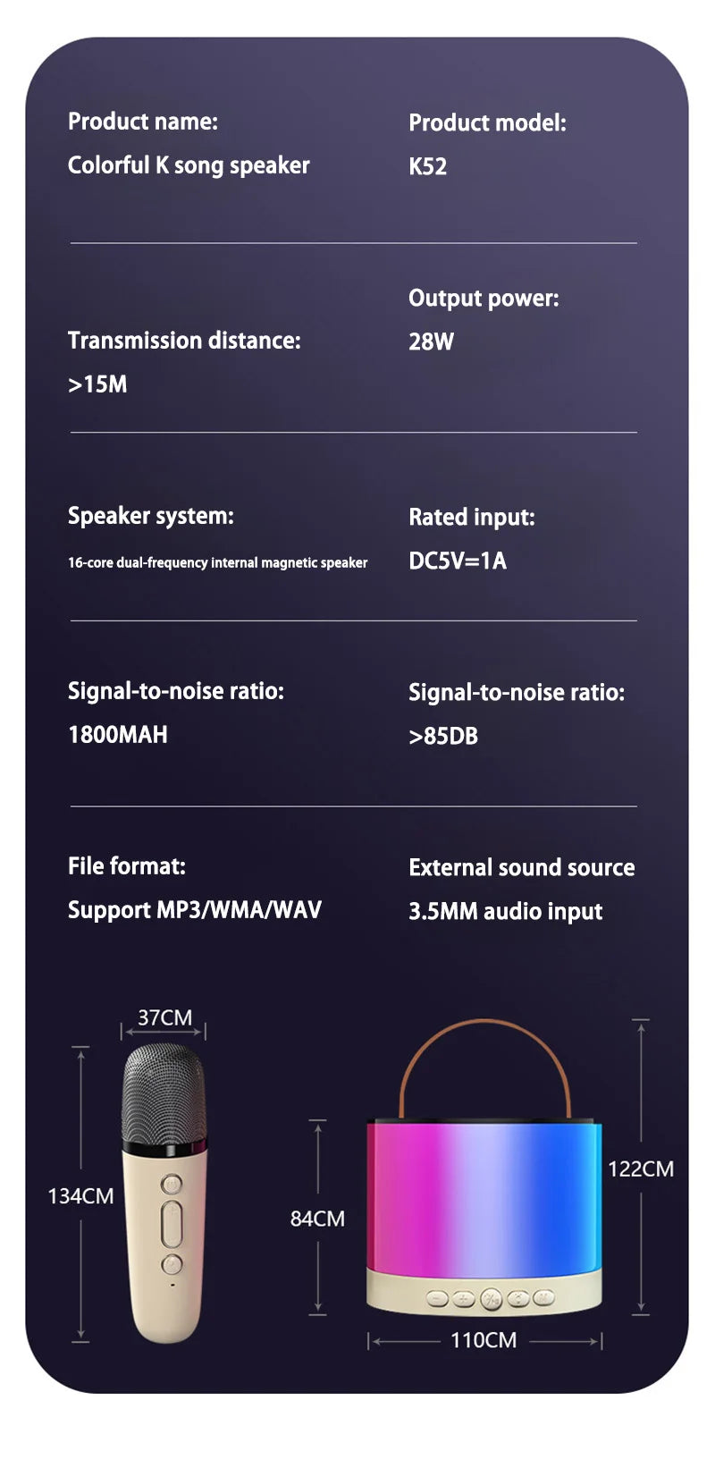 Xiaomi K52 Wireless Bluetooth Speaker With Multifunction Dual microphone – Ultimate Party & Karaoke Experience!
