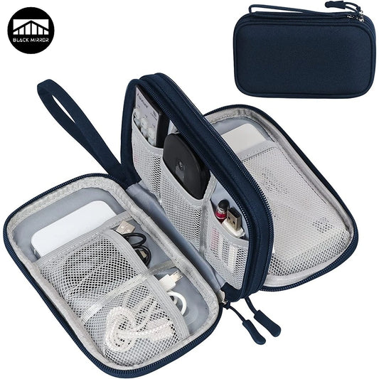 Portable Waterproof Electronics Travel Organizer, Double-Layer Storage