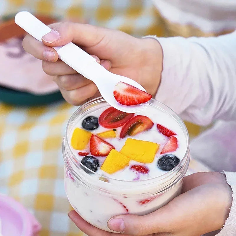 Oatmeal Cup Salad Cup Airtight Lid Thickened with Spoon