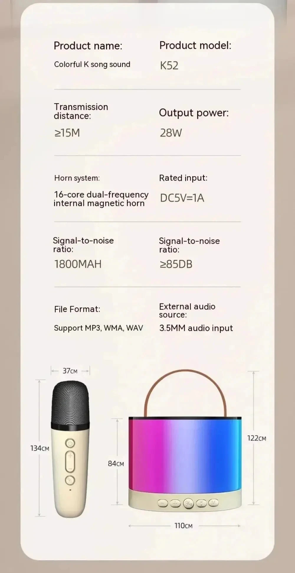 Xiaomi K52 Wireless Bluetooth Speaker With Multifunction Dual microphone – Ultimate Party & Karaoke Experience!