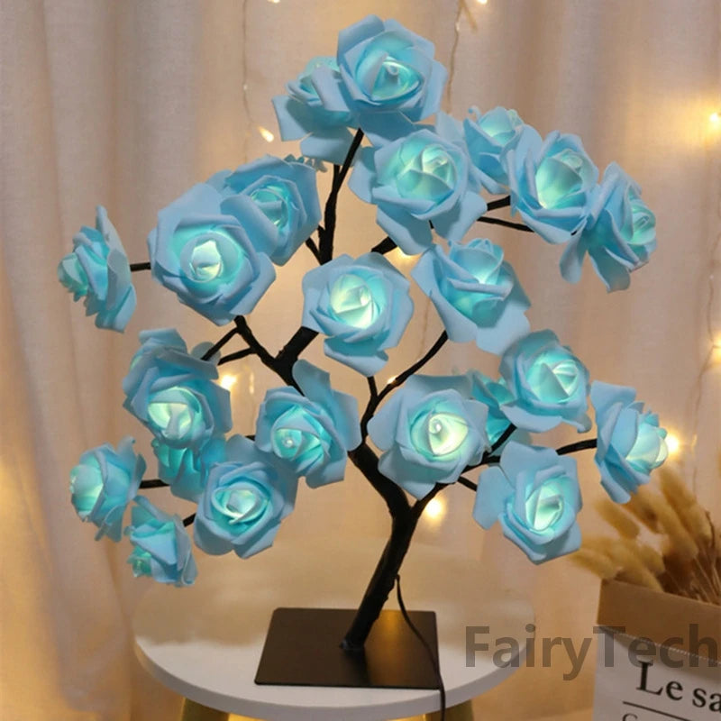 LED Rose Flower Table Lamp Christmas Tree