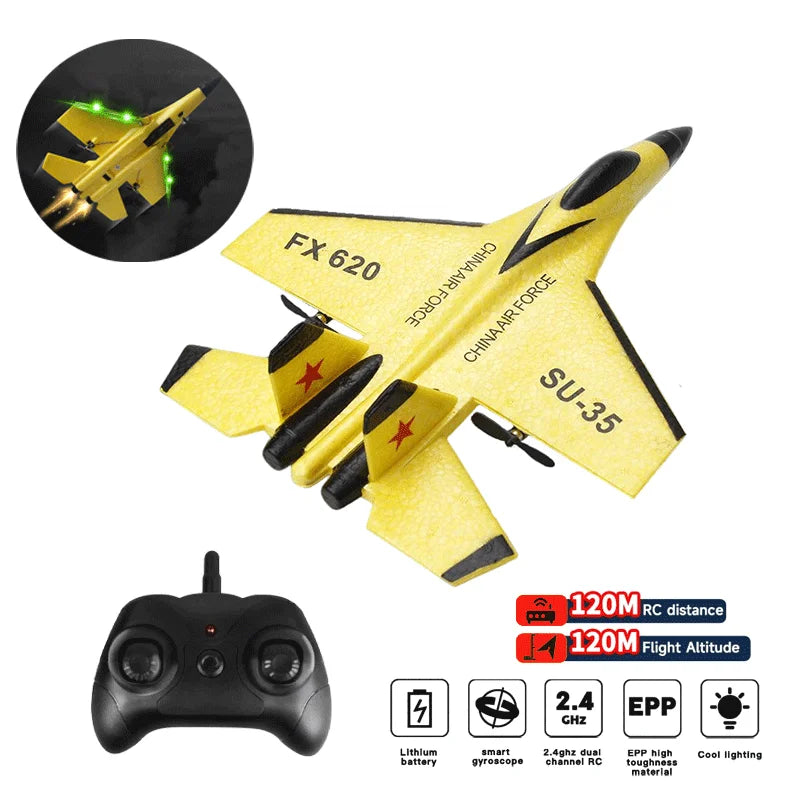 RC Foam Aircraft SU-35 – Durable, lightweight remote control fighter plane for kids and beginners.