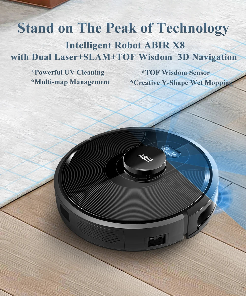 Robot Vacuum and Mop Cleaner with Laser Lidar 6500PA Suction