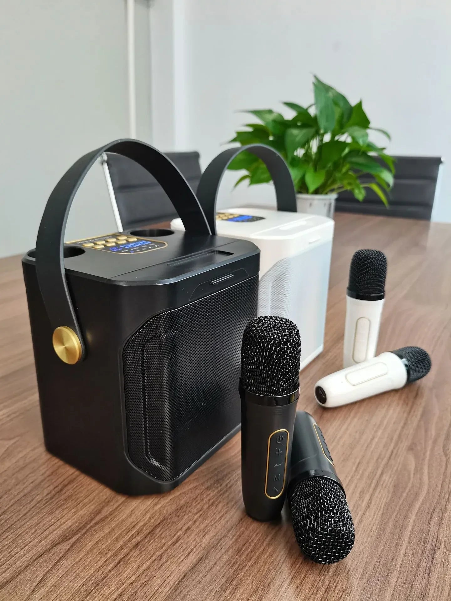 S882 Karaoke Bluetooth Speaker – Portable Wireless Party Speaker with Dual Microphones.