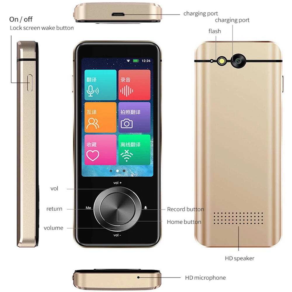 Instant Portable Voice Translator, Supports 12 Offline Languages