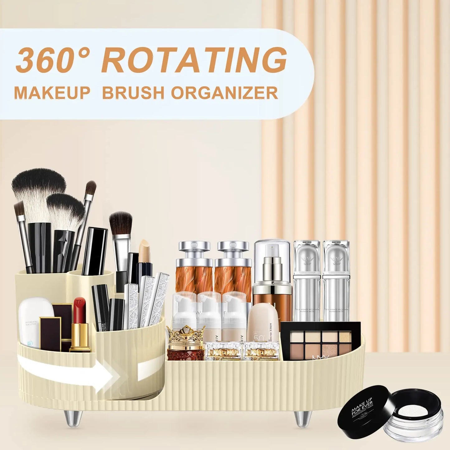 360° Rotating Makeup Organizer