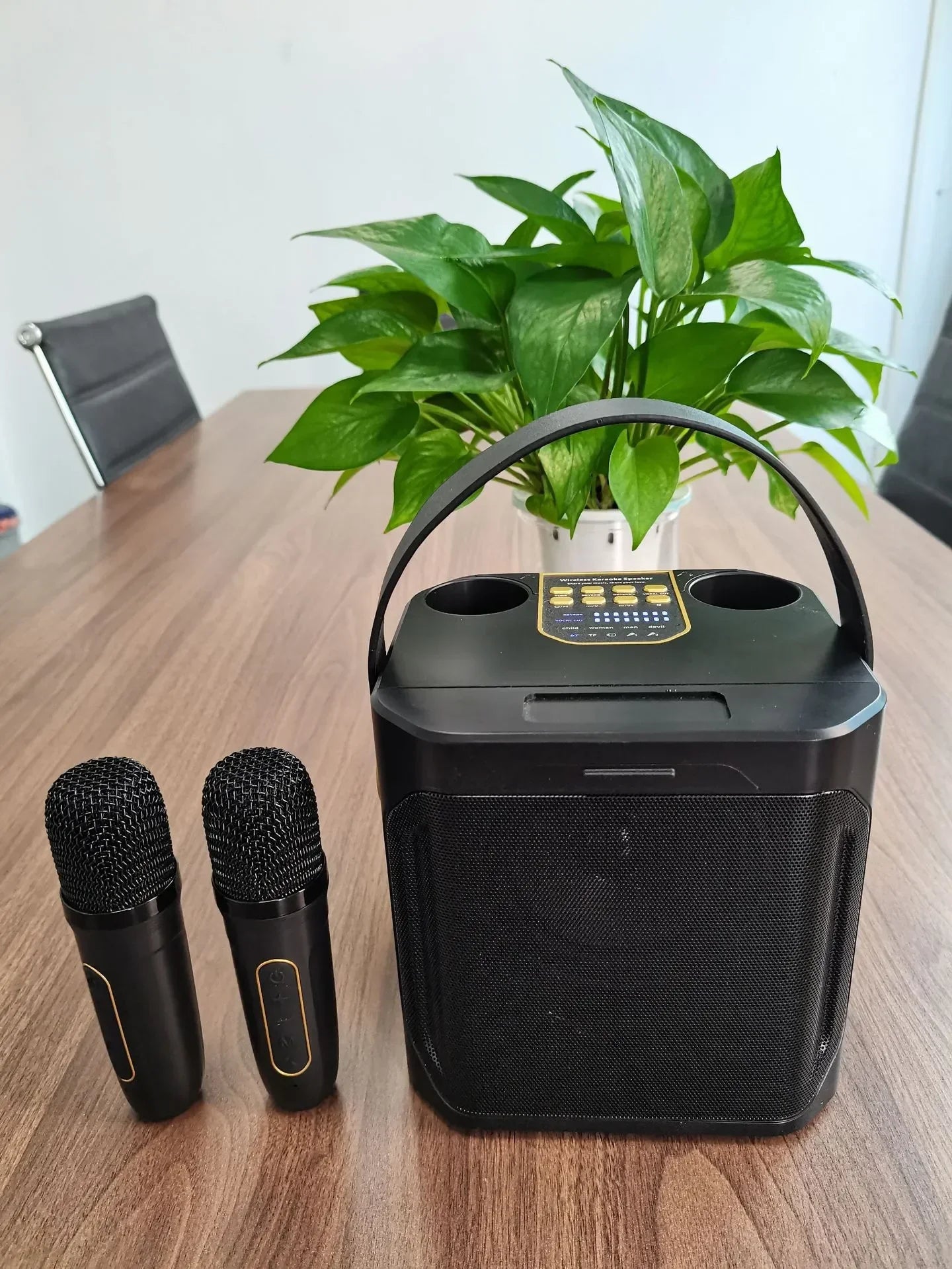 S882 Karaoke Bluetooth Speaker – Portable Wireless Party Speaker with Dual Microphones.