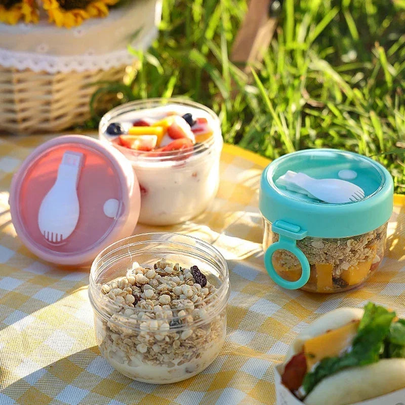 Oatmeal Cup Salad Cup Airtight Lid Thickened with Spoon