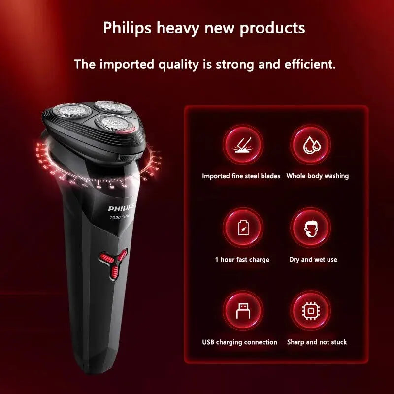 PHILIPS S1113 USB Interface Men's Recommended Fashionable Portable Full-body Water Wash New 1 Series Upgrade Electric Shaver