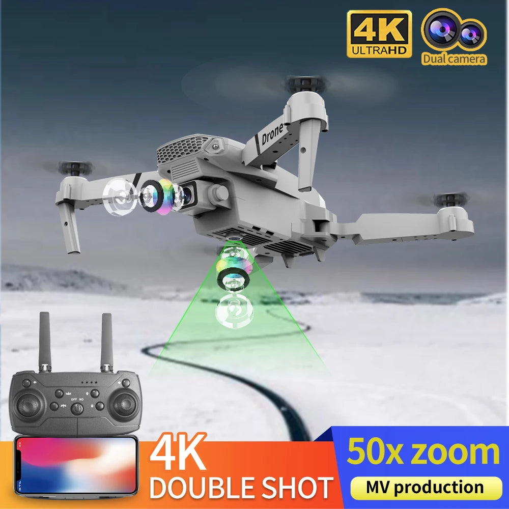 The new E88 professional drone WIFI FPV wide-angle HD 4K 1080P camera height hold foldable quadcopter children's gifts toys