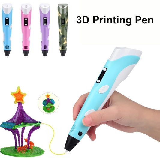 3D Pen For Children 3D Drawing Printing Pen with LCD Screen With PLA 1.75mm Filament Toys for Kids Christmas Birthday DIY Gift