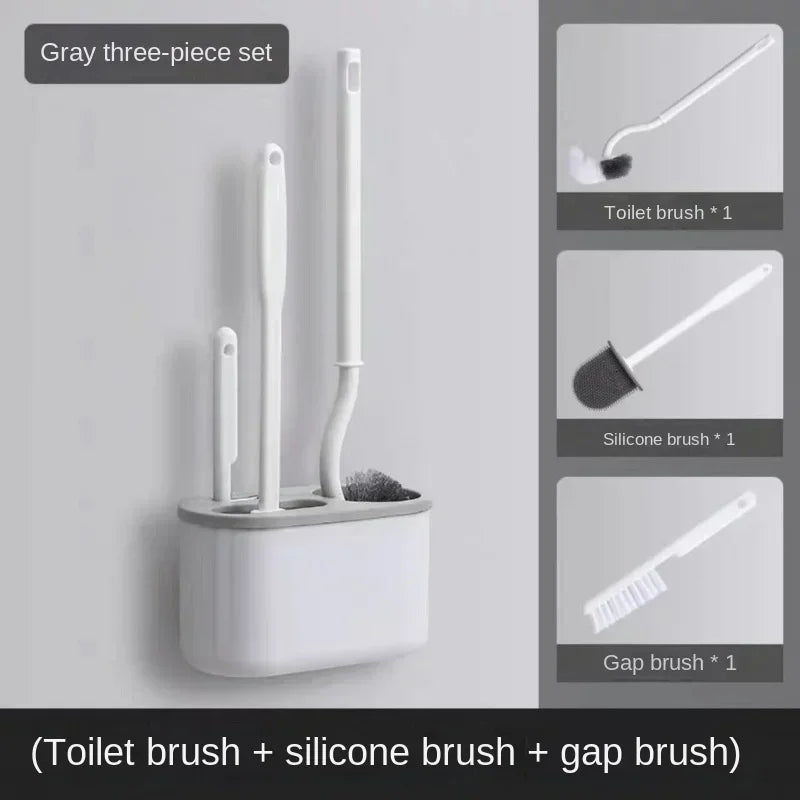 3 In 1 Wall Mounted Multi-functional Cleaning Toilet Brush