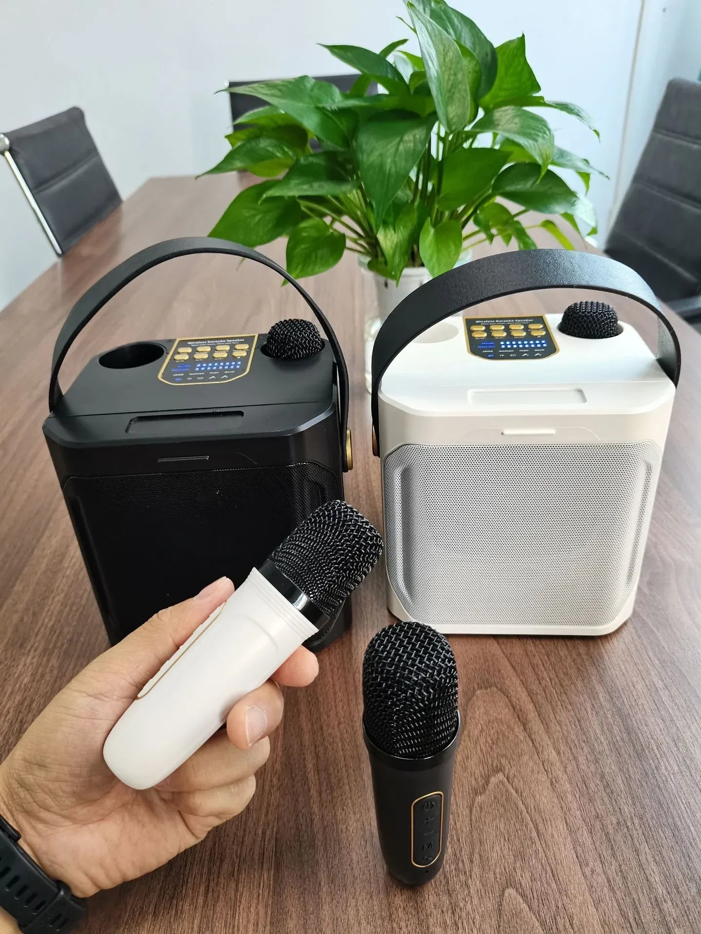 S882 Karaoke Bluetooth Speaker – Portable Wireless Party Speaker with Dual Microphones.